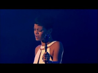 rihanna performed "stay" and "we found love" on the x factor uk